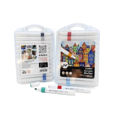 طقم الوان اكريلك 24لون سن مدور 2مم ع.بلاستيك Z-Colors رقم 602