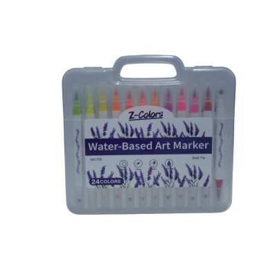طقم الوان ارت ماركر ناحيتين 24 لون سن فرشاة ومشطوف ع.Z-Colors PP رقم 710