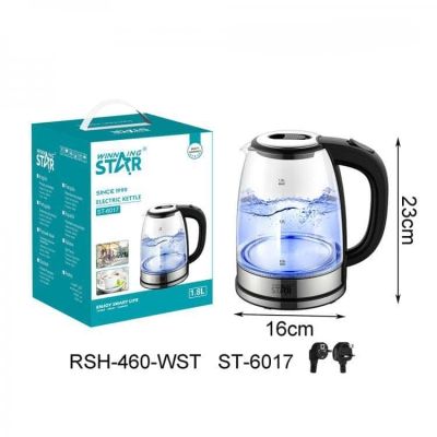 غلاية كهربائية زجاج 1500وات 1.8لتر Winning Star رقم ST-6017
