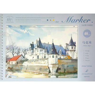 اسكتش رسم كعب سلك سوفت كفر 21*29.7سم 40ورقة رقم JG-5074