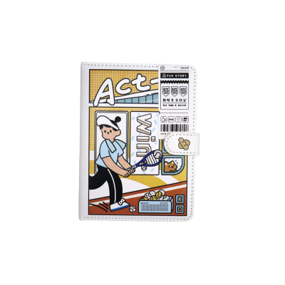 نوت بوك متعدد التسطيرات مطبوع كعب لصق مغناطيس سوفت كفر 12.4*16.8سم 112 ورقة رقم 6974 A