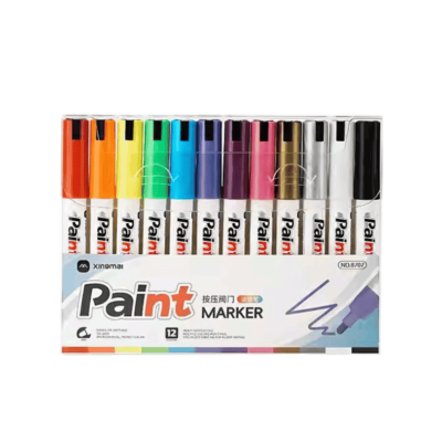 طقم قلم ماركر دوكو مدور 12لون 8707 Xingmal Black رقم 12-8707