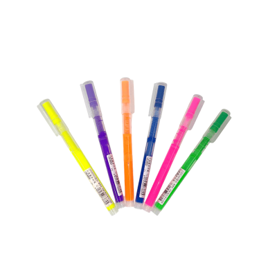 طقم ماركر فسفورى سن مشطوف 6لون علبة بلاستيك رقم JD-6653