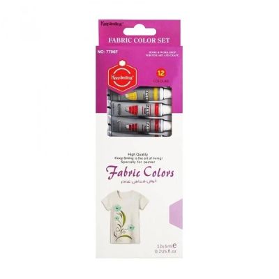 طقم الوان قماش انابيب 12لون 6مللى علبة كرتون Keep Smiling رقم 7706F