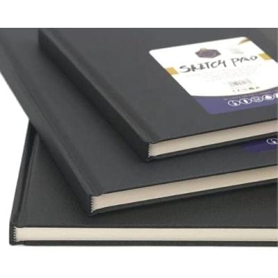 اسكتش رسم كعب لصق غلاف جلد هارد كفر 29.7*42سم 56ورقة 120جم Keep Smiling رقم A3-120S