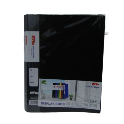 هولدر بلاستيك 40جيب معتم Mello لون أسودA4 رقم 40