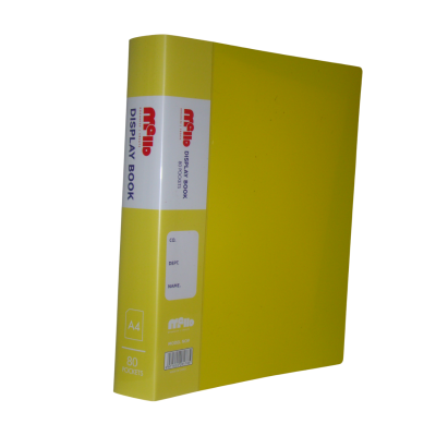 هولدر بلاستيك 80جيب معتم بجراب لون أصفرA4 رقم 80