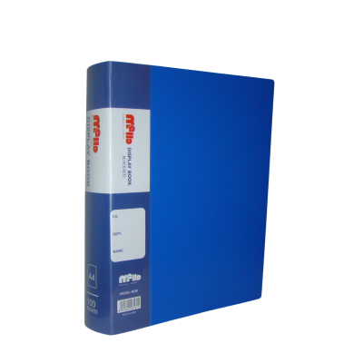 هولدر بلاستيك 100جيب معتم بجراب لون أزرقA4 رقم 100