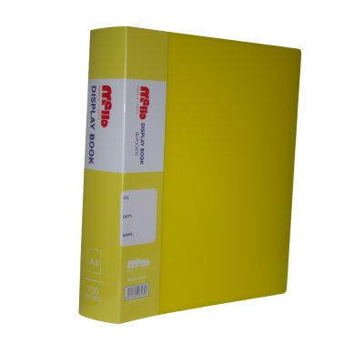 هولدر بلاستيك 100جيب معتم بجراب لون أصفرA4 رقم 100