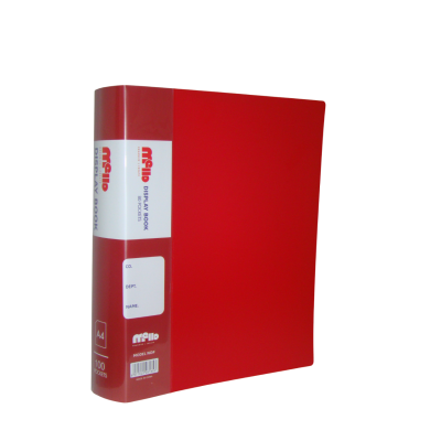 هولدر بلاستيك 100جيب معتم بجراب لون أحمرA4 رقم 100