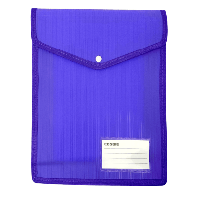 حافظة بكبسولة سادة شفافة ملونة + نيم كارت 25*33سم رقم E2401