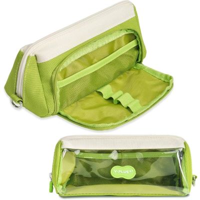 مقلمة 2سوستة قماش جيب شفاف GREEN رقم BG230130