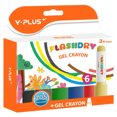 طقم قلم ماركر جيل شمعى سريع الجفاف 6لون علبة كرتون FLASHDRY رقم GC240100