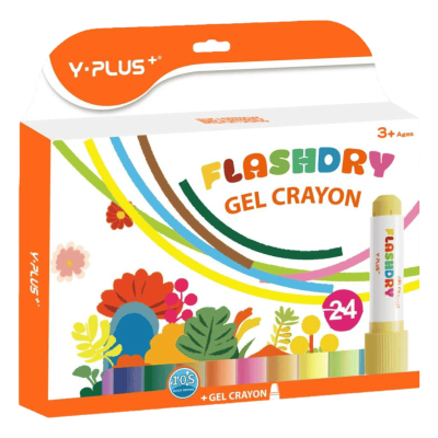 طقم قلم ماركر جيل شمعى سريع الجفاف 24لون علبة كرتون FLASHDRY رقم GC240300