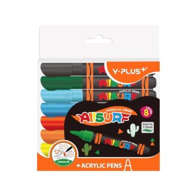 طقم الوان اكريلك واى بلص 8لون سن مدور علبة بلاستيك ALLSURF رقم AP240400