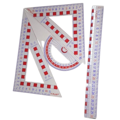 طقم هندسى واى بلص بلاستيك شفاف 2لون 4قطعة BigNum Eyecare رقم RS240100