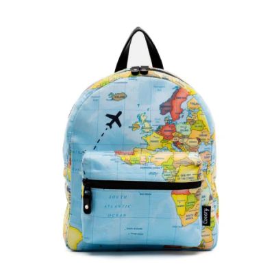 Covery Mini Travel Backpack – Fabric – Travel Map – Bm-4