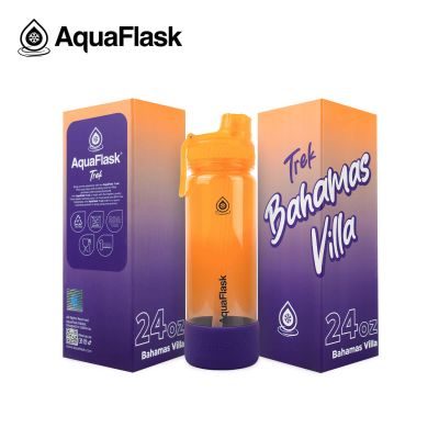 زجاجة مياه بلاستيك شفاف بعليقة + قاعدة سيليكون Trek 2025 Bahamas