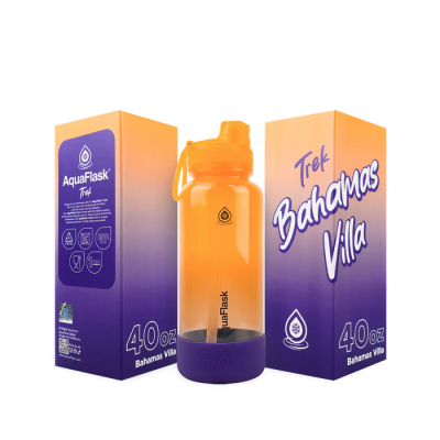 زجاجة مياه بلاستيك شفاف بعليقة + قاعدة سيليكون Trek 2025 Bahamas