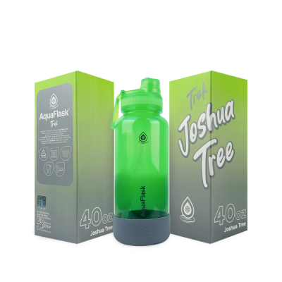 زجاجة مياه بلاستيك شفاف بعليقة + قاعدة سيليكون Trek 2025 Joshaua