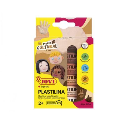 طقم صلصال بلاستيلينا صوابع جوفى 6لون 15جم علبة كرتون Multi Cultural Colors رقم 90/6M