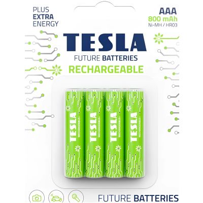 كارت بطاريات قلم قابله للشحن اخضر4ق TESLA-Green- Rechargenble-AAA رقمHR03