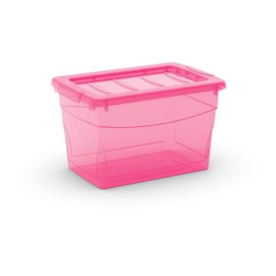 علبة حفظ بلاستيك متعدد 16لتر مقاس24*26*39سم روز Omni