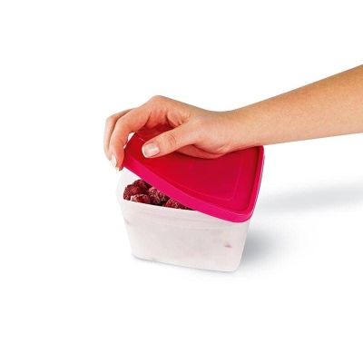 علبة حفظ طعام بلاستيك فريزر نو فروست فريجو بالغطاء مقاس0.65لتر