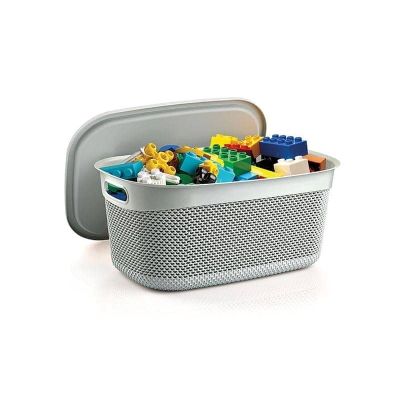 باسكت حفظ ادوات بلاستيك بالغطاء ديملا6.6لتر