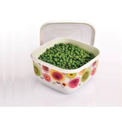 علبة حفظ طعام بلاستيك مربع مط بالغطاء ترندي اليجانت مقاس1.9لتر