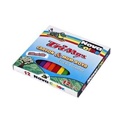 علبة الوان شمع مضلع عريض 12 لون nova رقم 2117