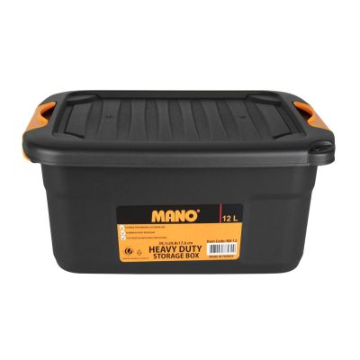صندوق تخزين متعدد بلاستيك هيفي ديوتي بغطاء12لتر مقاس395×295×175مم رقمMano-NB-12