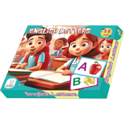 كروت تعليمية للاطفال 32 كارت الالحروف الانجليزية English Letters+قلم