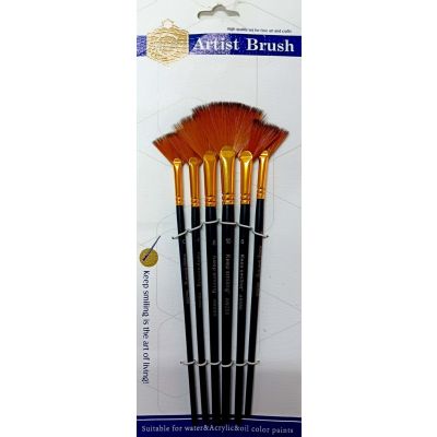 كارت طقم فرشة تلوين مروحة يد اسود6ق keep smiling رقمA6088