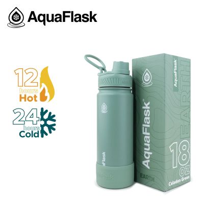 زجاجة مياه حرارى ستانلس ستيل بعليقة + قاعدة Earth Seres Celadon Green 18oz 532ml رقم AF-U62