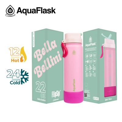 زجاجة مياه حرارى ستانلس ستيل بعليقة + قاعدة Colorwave Flip Sip Bella Bellini 22oz 650ml رقم AF-W191 AquaFlask