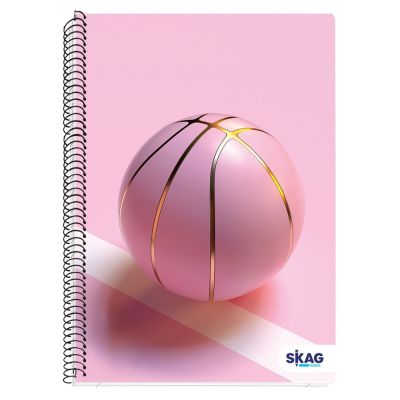 كشكول مسطر ابيض 160ورقة 70جرام غ سلك 4فاصل مقاس210*297سمSkag- Pink Basketball