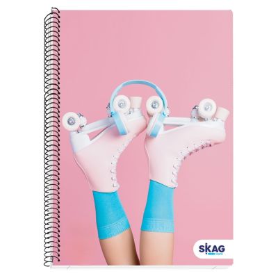 كشكول مسطر ابيض 200ورقة 70جرام غ سلك 5فاصل مقاس210*297سمSkag- Pink Roller Skates
