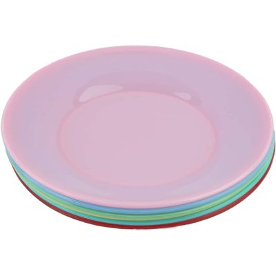 طقم طبق بلاستيك معتم مدور 6ق17سم