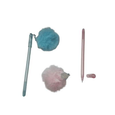 قلم جاف سن ابرة بغطاء بميدالية فرو Blue رقم QQ-2605